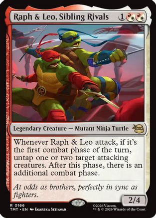 Raph & Leo, Sibling Rivals (TMT-166) - Teenage Mutant Ninja Turtles Foil - Card Brawlers