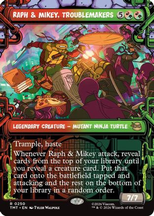 Raph & Mikey, Troublemakers (Showcase) (TMT-250) - Teenage Mutant Ninja Turtles Foil - Card Brawlers