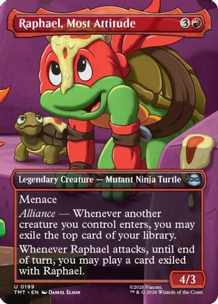 Raphael, Most Attitude (Borderless) (TMT-199) - Teenage Mutant Ninja Turtles - Card Brawlers