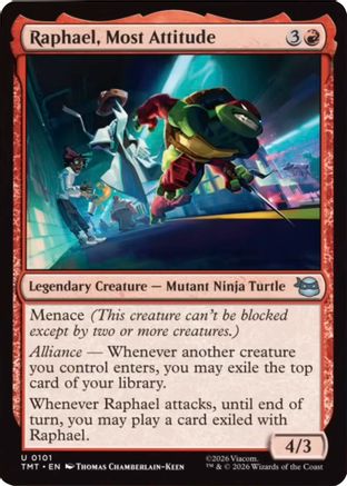 Raphael, Most Attitude (TMT-101) - Teenage Mutant Ninja Turtles Foil - Card Brawlers