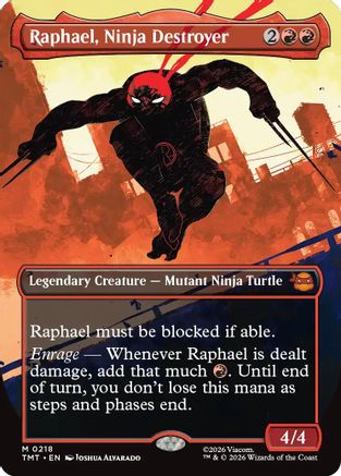 Raphael, Ninja Destroyer (Borderless) (TMT-218) - Teenage Mutant Ninja Turtles Foil - Card Brawlers