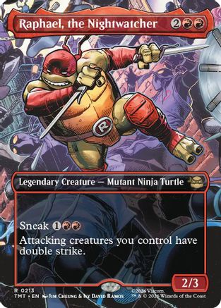 Raphael, the Nightwatcher (Borderless) (TMT-213) - Teenage Mutant Ninja Turtles - Card Brawlers