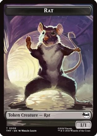 Rat // Food Double-Sided Token (TMT-6 // 8) - Teenage Mutant Ninja Turtles - Card Brawlers