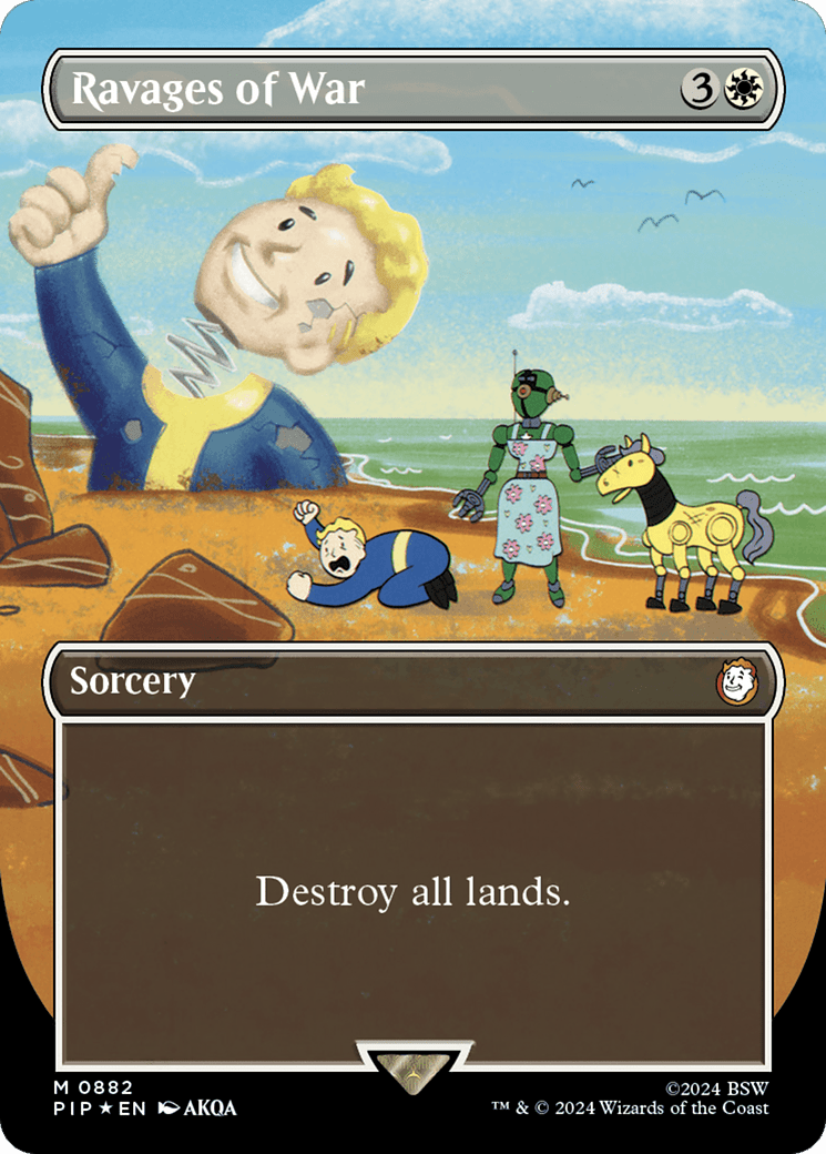 Ravages of War (Borderless) (Surge Foil) [Fallout] - Card Brawlers