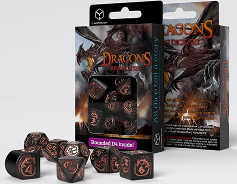 DND - Dice Set - Dragons Modern Black and Copper - Universal Distribution - Card Brawlers | Quebec | Canada |