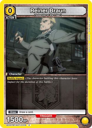 Reiner Braun (UEX07BT/AOT-2-018) - UEX07BT Attack on Titan Vol 2 - Card Brawlers