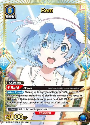 Rem (051) (R*) (UE24BT/REZ-1-051) - UE24BT ReZERO Starting Life in Another World Foil - Card Brawlers