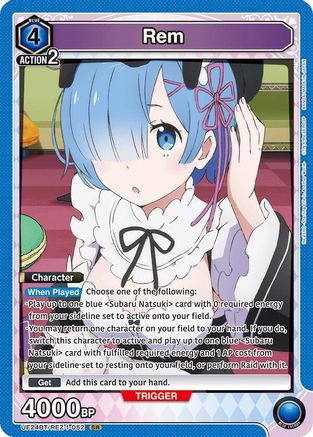 Rem (052) (UE24BT/REZ-1-052) - UE24BT ReZERO Starting Life in Another World Foil - Card Brawlers