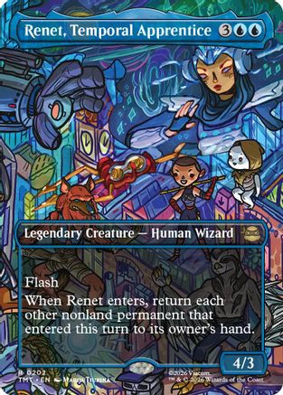 Renet, Temporal Apprentice (Borderless) (TMT-202) - Teenage Mutant Ninja Turtles - Card Brawlers