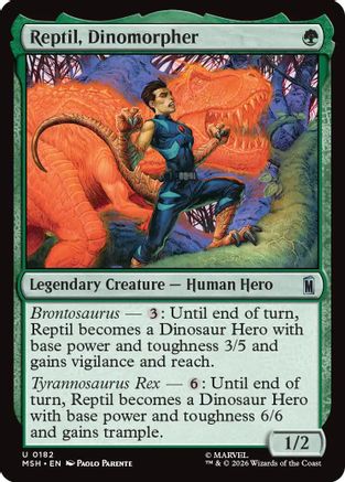 Reptil, Dinomorpher (MSH-182) - Marvel Super Heroes Foil - Card Brawlers