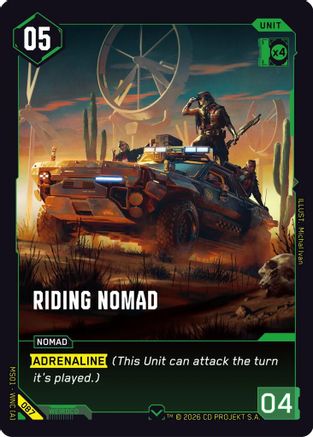 Riding Nomad (087) - Welcome to Night City Retail - Card Brawlers