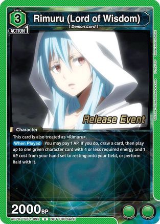 Rimuru (Lord of Wisdom) (UEPR/TSK-1-092) - UE20BT That Time I Got Reincarnated as a Slime Release Event Cards - Card Brawlers