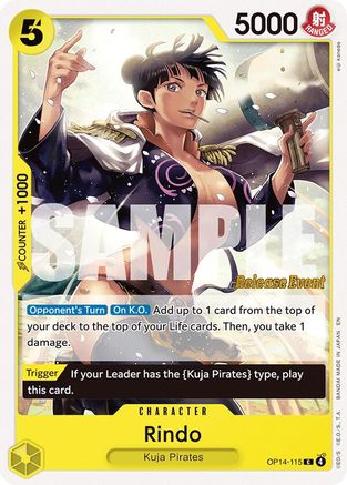 Rindo (OP14-115) - The Azure Sea's Seven Release Event Cards - Card Brawlers