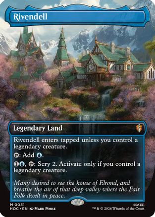 Rivendell (Borderless) (HOC-051) - The Hobbit: Eternal-Legal Foil - Card Brawlers