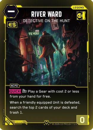 River Ward - Detective on the Hunt (Rare) (039) - Welcome to Night City Retail Foil - Card Brawlers