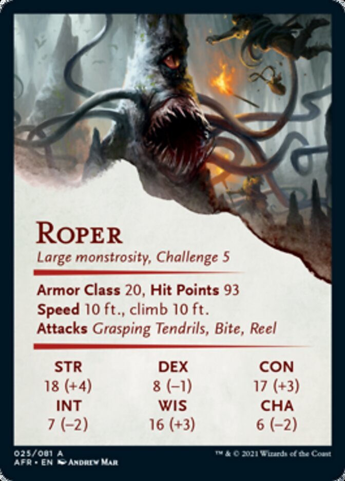 Roper Art Card (Gold - Stamped Signature) [Dungeons & Dragons: Adventures in the Forgotten Realms Art Series] - Card Brawlers