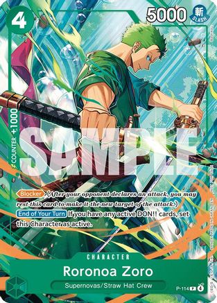 Roronoa Zoro (114) (P-114) - One Piece Promotion Cards - Card Brawlers