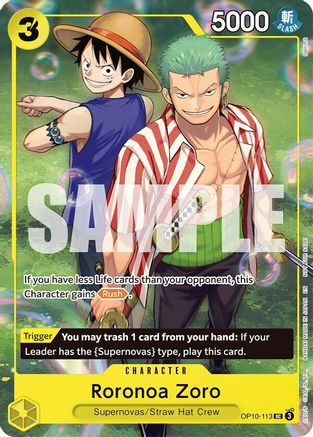 Roronoa Zoro (Learn Together Deck Set - Set Sail Event) (OP10-113) - One Piece Promotion Cards Foil - Card Brawlers