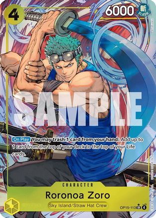 Roronoa Zoro (OP15-113) (Alternate Art) (OP15-113) - Adventure on Kami's Island Foil - Card Brawlers