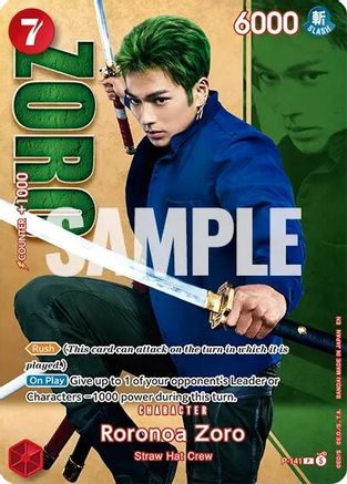 Roronoa Zoro - P-141 (Premium Card Collection -Live Action Edition Vol.2 Straw Hat Crew-) (P-141) - One Piece Promotion Cards Foil - Card Brawlers