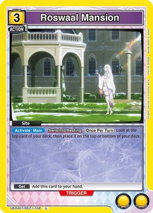 Roswaal Mansion (UE24ST/REZ-1-108) - UE24ST ReZERO Starting Life in Another World Starter Deck - Card Brawlers