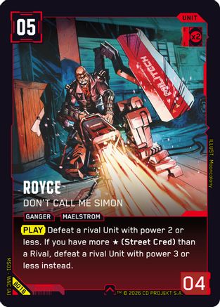 Royce - Don't Call Me Simon (B016) - Welcome to Night City Beta - Card Brawlers