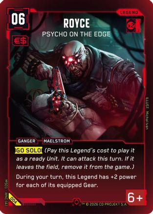 Royce - Psycho on the Edge (Rare) (004) - Welcome to Night City Retail Foil - Card Brawlers
