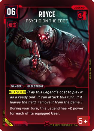 Royce - Psycho on the Edge (Rare) (B004) - Welcome to Night City Beta Foil - Card Brawlers