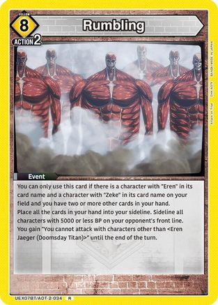 Rumbling (UEX07BT/AOT-2-034) - UEX07BT Attack on Titan Vol 2 Foil - Card Brawlers
