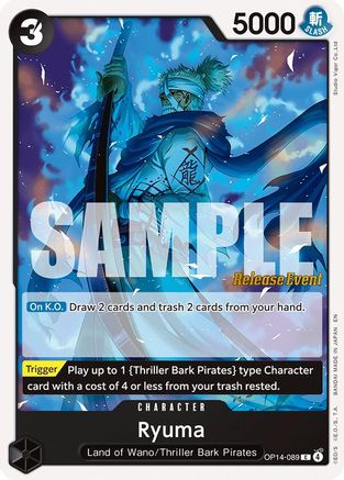 Ryuma (OP14-089) - The Azure Sea's Seven Release Event Cards - Card Brawlers