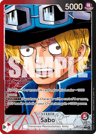 Sabo (004) (Alternate Art) (OP13-004) - Carrying On His Will Foil - Card Brawlers