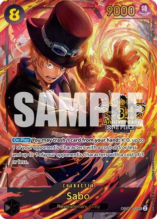 Sabo (Japanese Version 3rd Anniversary Set) (OP07-118) - One Piece Promotion Cards Foil - Card Brawlers