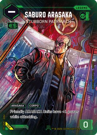 Saburo Arasaka - Stubborn Patriarch (004) - Box Toppers Retail Foil - Card Brawlers
