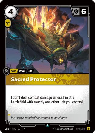 Sacred Protector (129/166) - Vendetta Foil - Card Brawlers