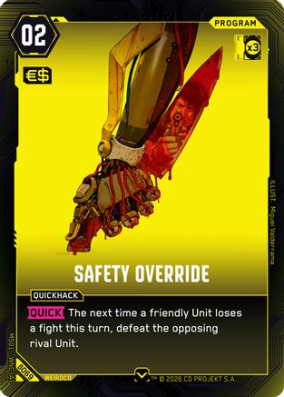 Safety Override (B069) - Welcome to Night City Beta - Card Brawlers