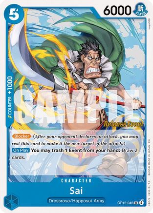 Sai (OP15-045) - Adventure on Kami's Island Release Event Cards - Card Brawlers