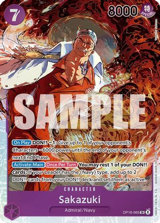 Sakazuki (OP16-065) - The Time of Battle Foil - Card Brawlers