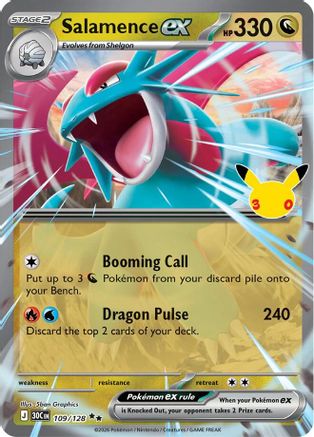 Salamence ex (109/128) - Holofoil [ME 30th Celebration] - Card Brawlers