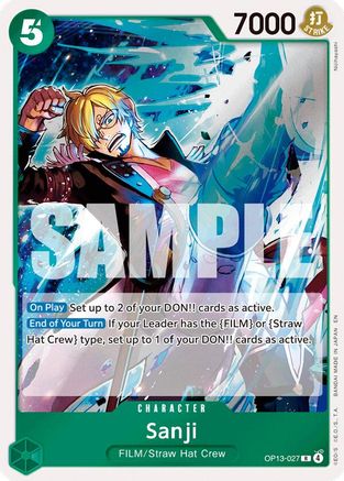 Sanji (OP13-027) - Carrying On His Will Foil - Card Brawlers