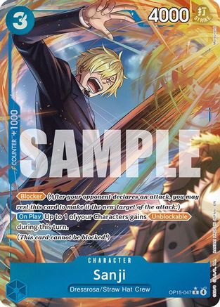 Sanji (OP15-047) (Alternate Art) (OP15-047) - Adventure on Kami's Island Foil - Card Brawlers