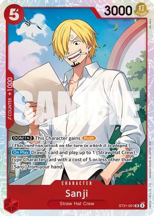 Sanji (ST31-001) - Starter Deck 31: RED Monkey.D.Luffy Foil - Card Brawlers