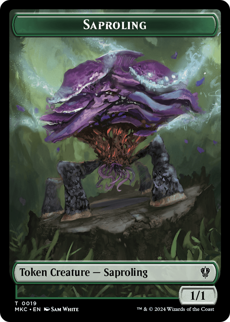 Saproling // Manifest Double - Sided Token [Murders at Karlov Manor Commander Tokens] - Card Brawlers