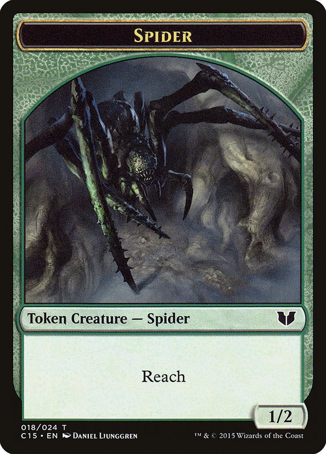 Saproling // Spider Double - Sided Token [Commander 2015 Tokens] - Card Brawlers