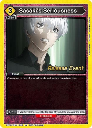 Sasaki's Seriousness (UEPR/TKG-1-028) - UE18BT Tokyo Ghoul Release Event - Card Brawlers