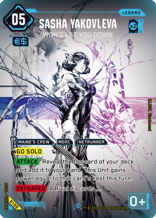Sasha Yakovleva - Won't Let You Down (ISecret) (B169) - Welcome to Night City Beta Foil - Card Brawlers