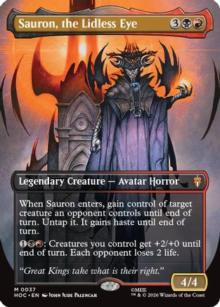 Sauron, the Lidless Eye (Borderless) (HOC-037) - The Hobbit: Eternal-Legal Foil - Card Brawlers