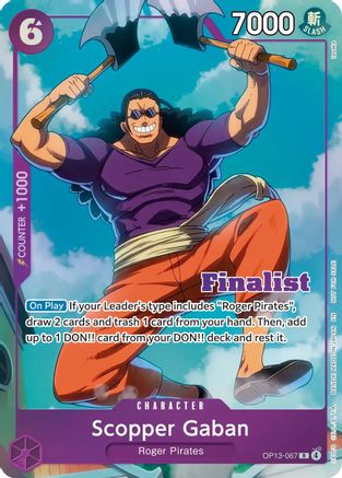 Scopper Gaban (CS 26-27 Finalist Card Set Vol.1) (OP13-067) - One Piece Promotion Cards Foil - Card Brawlers