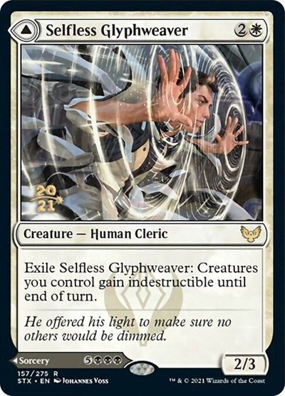 Selfless Glyphweaver // Deadly Vanity [Strixhaven: School of Mages Prerelease Promos] - Card Brawlers