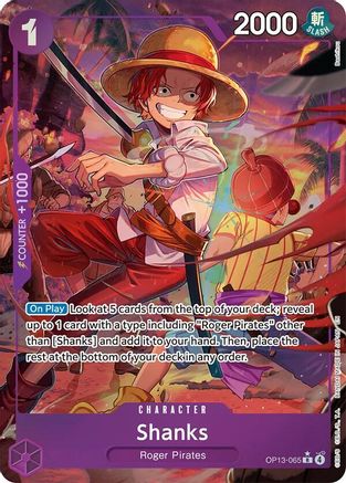 Shanks (065) (Alternate Art) (OP13-065) - Carrying On His Will Foil - Card Brawlers