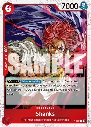 Shanks - P-083 (Pirate Foil) (P-083) - Premium Booster -The Best- Vol. 2 Foil - Card Brawlers